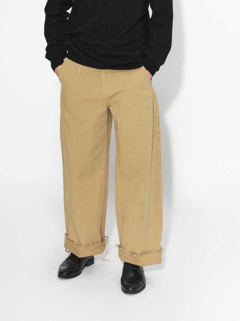 Molding trousers / selvage denim / men