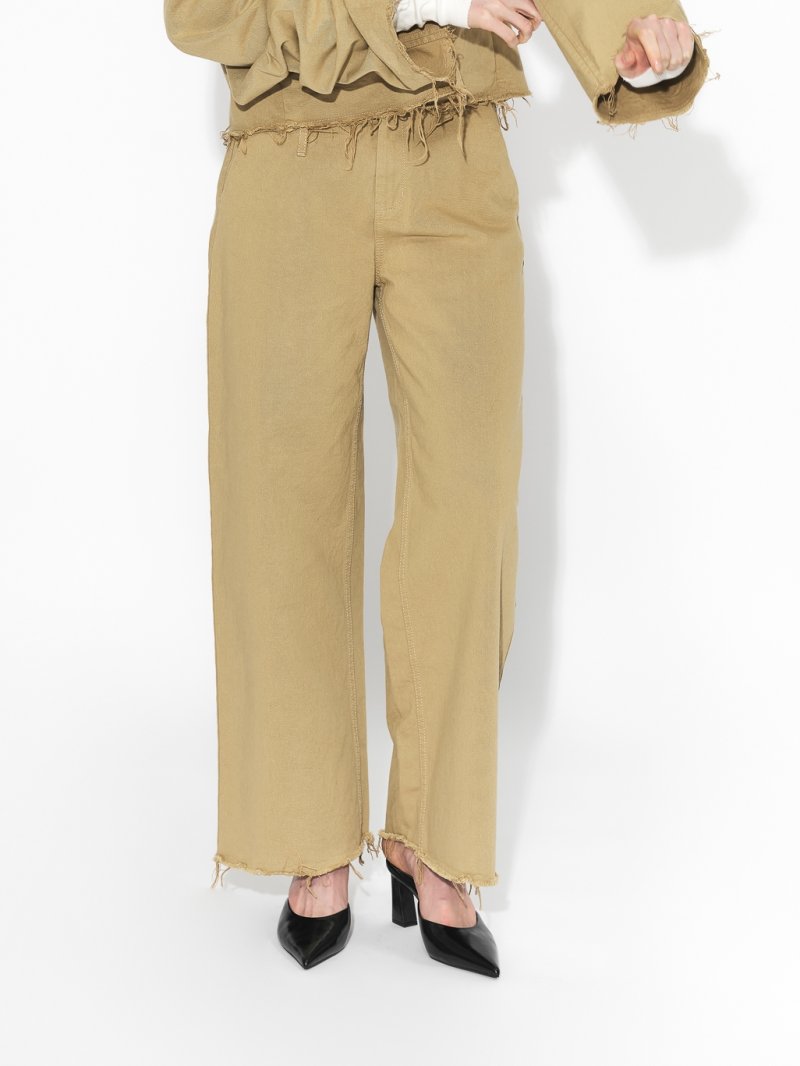 Molding trousers / Selvage denim / sand